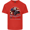 American Customs Hot Rod Garage USA Mens Cotton T-Shirt Tee Top Red