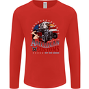 American Customs Hot Rod Garage USA Mens Long Sleeve T-Shirt Red