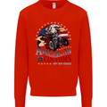 American Customs Hot Rod Garage USA Mens Sweatshirt Jumper Bright Red