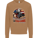 American Customs Hot Rod Garage USA Mens Sweatshirt Jumper Caramel Latte