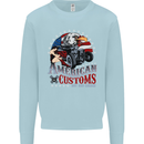American Customs Hot Rod Garage USA Mens Sweatshirt Jumper Light Blue