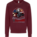 American Customs Hot Rod Garage USA Mens Sweatshirt Jumper Maroon