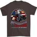 American Customs Hot Rod Garage USA Mens T-Shirt Cotton Gildan Dark Chocolate