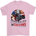 American Customs Hot Rod Garage USA Mens T-Shirt Cotton Gildan Light Pink