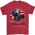 American Customs Hot Rod Garage USA Mens T-Shirt Cotton Gildan Red
