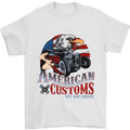 American Customs Hot Rod Garage USA Mens T-Shirt Cotton Gildan White