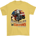 American Customs Hot Rod Garage USA Mens T-Shirt Cotton Gildan Yellow