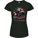 American Customs Hot Rod Garage USA Womens Petite Cut T-Shirt Black