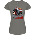 American Customs Hot Rod Garage USA Womens Petite Cut T-Shirt Charcoal