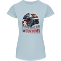 American Customs Hot Rod Garage USA Womens Petite Cut T-Shirt Light Blue