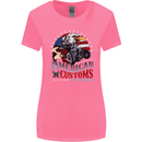 American Customs Hot Rod Garage USA Womens Wider Cut T-Shirt Azalea
