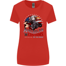 American Customs Hot Rod Garage USA Womens Wider Cut T-Shirt Red