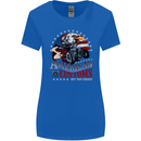 American Customs Hot Rod Garage USA Womens Wider Cut T-Shirt Royal Blue
