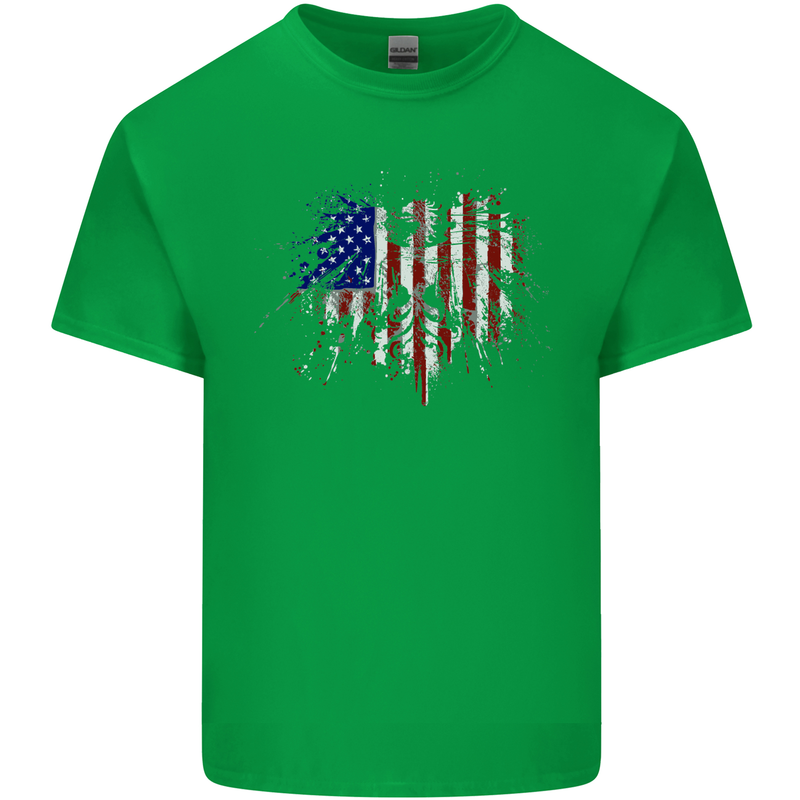 American Eagle Flag 4th of July USA Mens Cotton T-Shirt Tee Top Irish Green