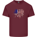 American Eagle Flag 4th of July USA Mens Cotton T-Shirt Tee Top Maroon