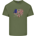 American Eagle Flag 4th of July USA Mens Cotton T-Shirt Tee Top Military Green