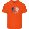 American Eagle Flag 4th of July USA Mens Cotton T-Shirt Tee Top Orange