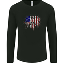American Eagle Flag 4th of July USA Mens Long Sleeve T-Shirt Black