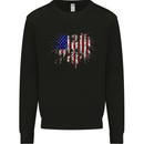 American Eagle Flag 4th of July USA Mens Sweatshirt Jumper Black