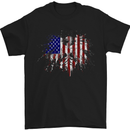 American Eagle Flag 4th of July USA Mens T-Shirt Cotton Gildan Black