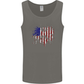 American Eagle Flag 4th of July USA Mens Vest Tank Top Charcoal