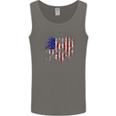 American Eagle Flag 4th of July USA Mens Vest Tank Top Charcoal