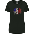American Eagle Flag 4th of July USA Womens Wider Cut T-Shirt Black