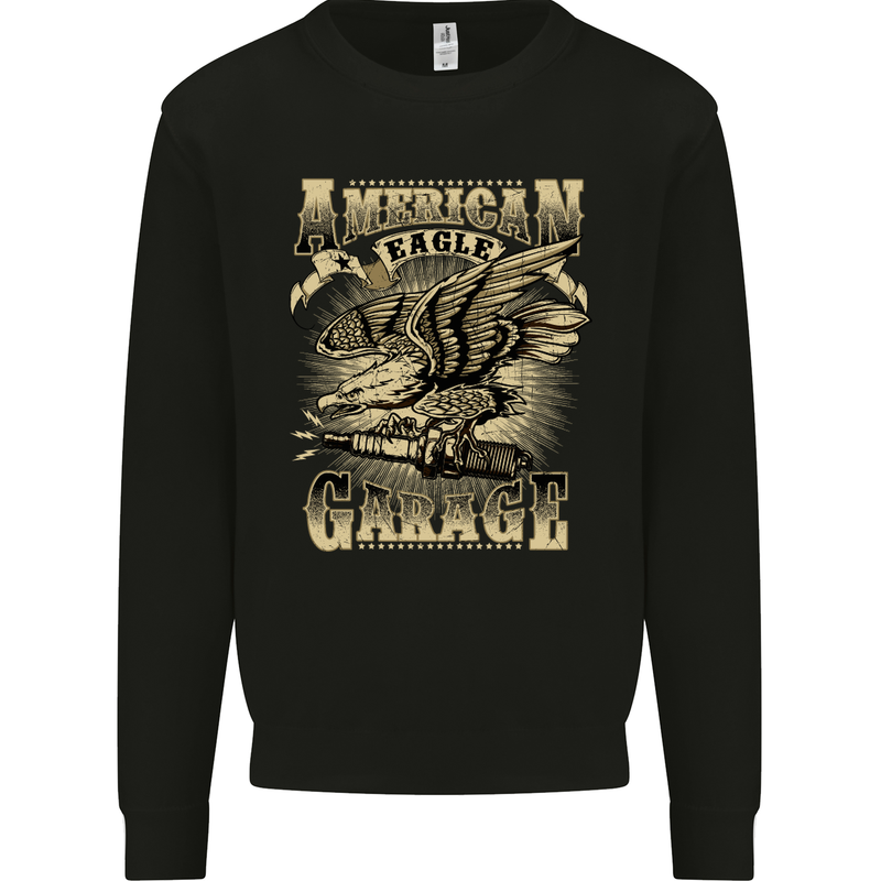 American Eagle Garage Bike Motorbike Mens Sweatshirt Jumper Black
