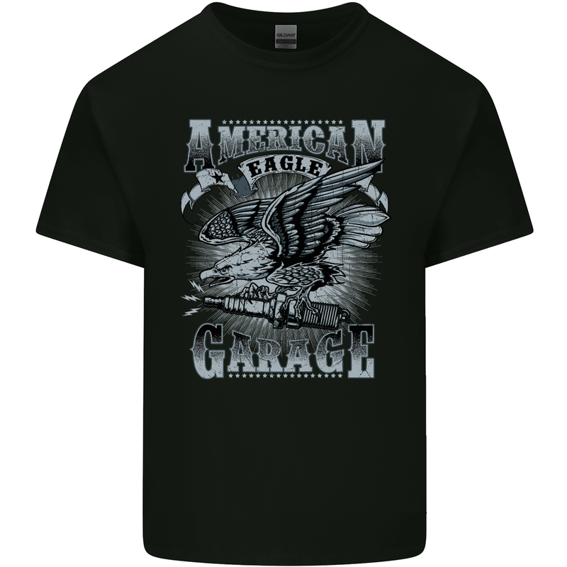 American Eagle Garage Motorbike Motorcycle Mens Cotton T-Shirt Tee Top Black