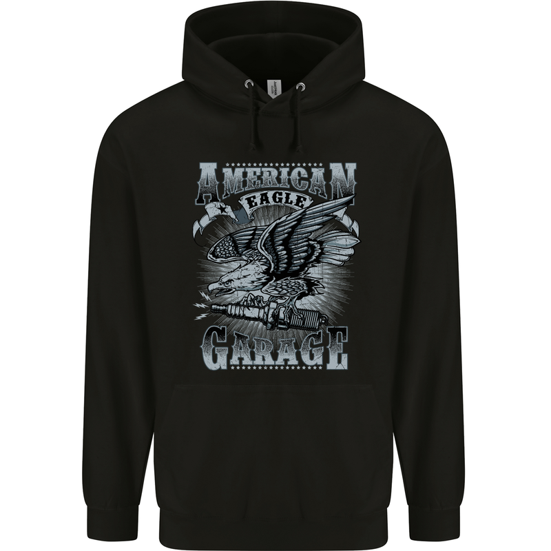 American Eagle Garage Motorbike Motorcycle Mens Hoodie Black