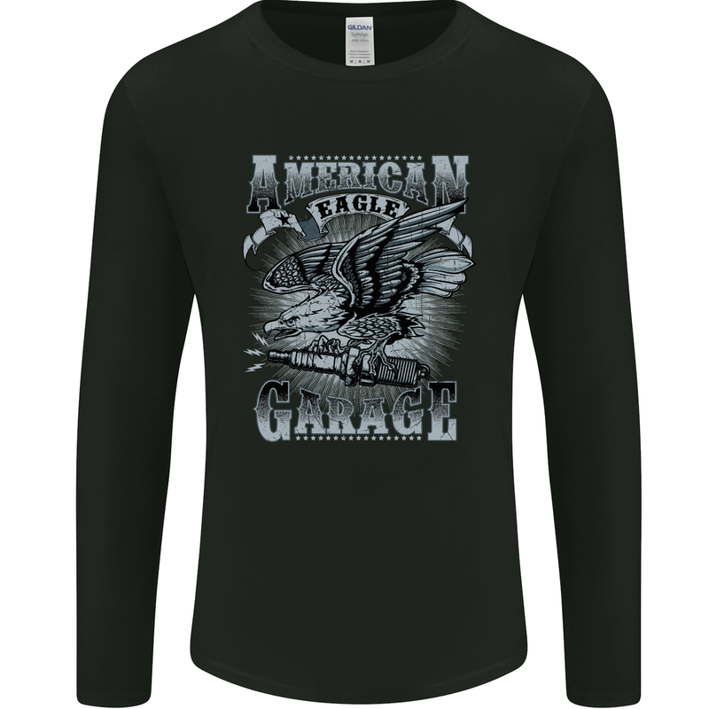 American Eagle Garage Motorbike Motorcycle Mens Long Sleeve T-Shirt Black