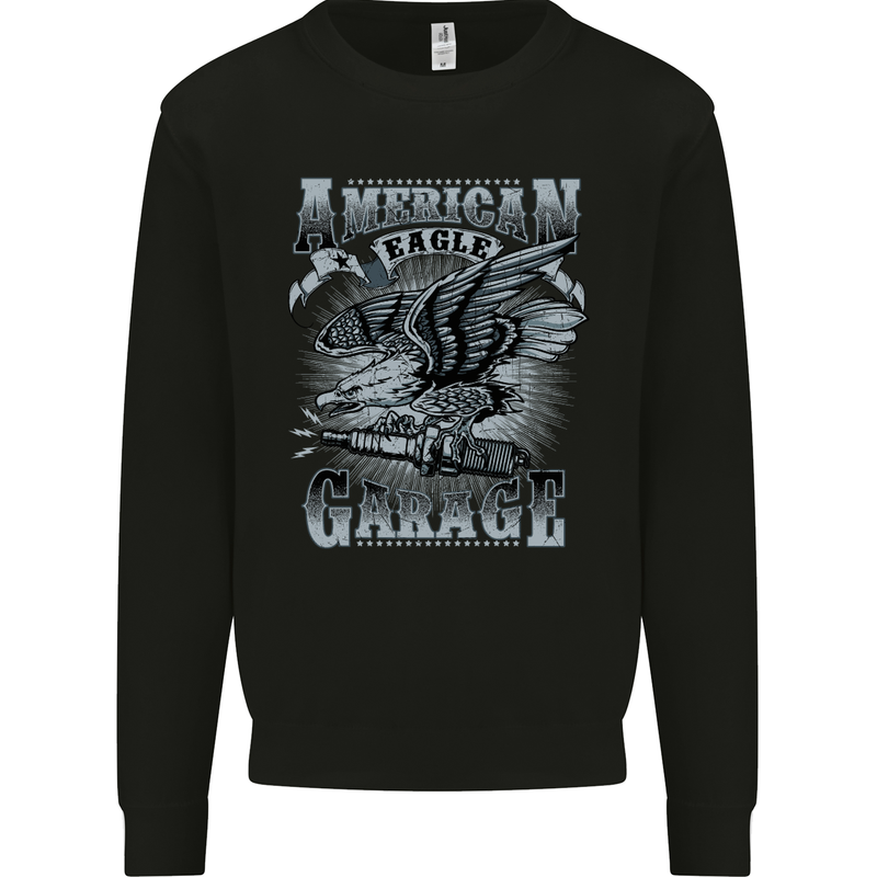 American Eagle Garage Motorbike Motorcycle Mens Sweatshirt Jumper Black