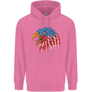 American Eagle USA Flag July 4th Childrens Kids Hoodie Azalea