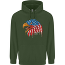 American Eagle USA Flag July 4th Childrens Kids Hoodie Forest Green