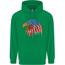 American Eagle USA Flag July 4th Childrens Kids Hoodie Irish Green
