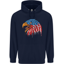 American Eagle USA Flag July 4th Childrens Kids Hoodie Navy Blue