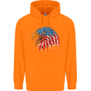 American Eagle USA Flag July 4th Childrens Kids Hoodie Orange