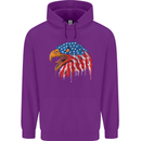 American Eagle USA Flag July 4th Childrens Kids Hoodie Purple