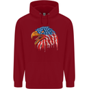 American Eagle USA Flag July 4th Childrens Kids Hoodie Red