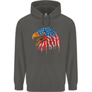 American Eagle USA Flag July 4th Childrens Kids Hoodie Storm Grey