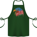 American Eagle USA Flag July 4th Cotton Apron 100% Organic Forest Green