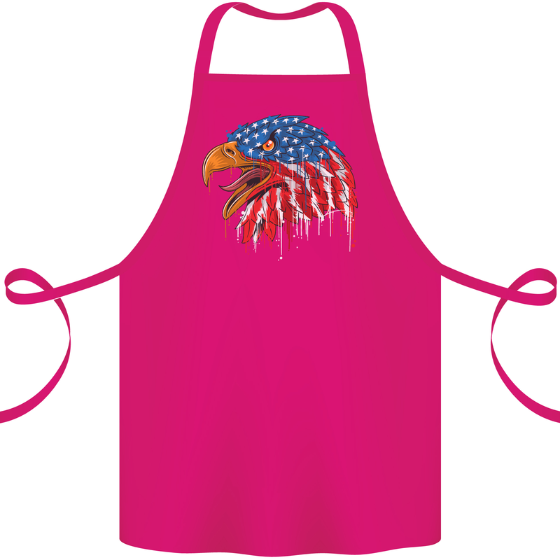 American Eagle USA Flag July 4th Cotton Apron 100% Organic Pink