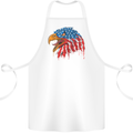 American Eagle USA Flag July 4th Cotton Apron 100% Organic White