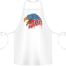 American Eagle USA Flag July 4th Cotton Apron 100% Organic White