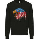 American Eagle USA Flag July 4th Kids Sweatshirt Jumper Black