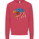 American Eagle USA Flag July 4th Kids Sweatshirt Jumper Heliconia