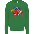 American Eagle USA Flag July 4th Kids Sweatshirt Jumper Irish Green