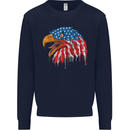 American Eagle USA Flag July 4th Kids Sweatshirt Jumper Navy Blue