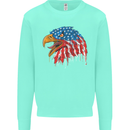 American Eagle USA Flag July 4th Kids Sweatshirt Jumper Peppermint