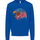 American Eagle USA Flag July 4th Kids Sweatshirt Jumper Royal Blue